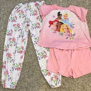 Disney Princess Pink and White Pajama Set for Kids